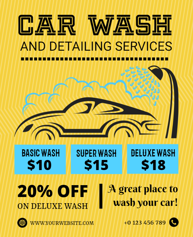 colors and graphics in car wash flyer 