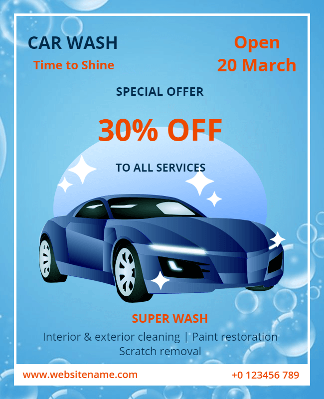 car wash flyer with special deals