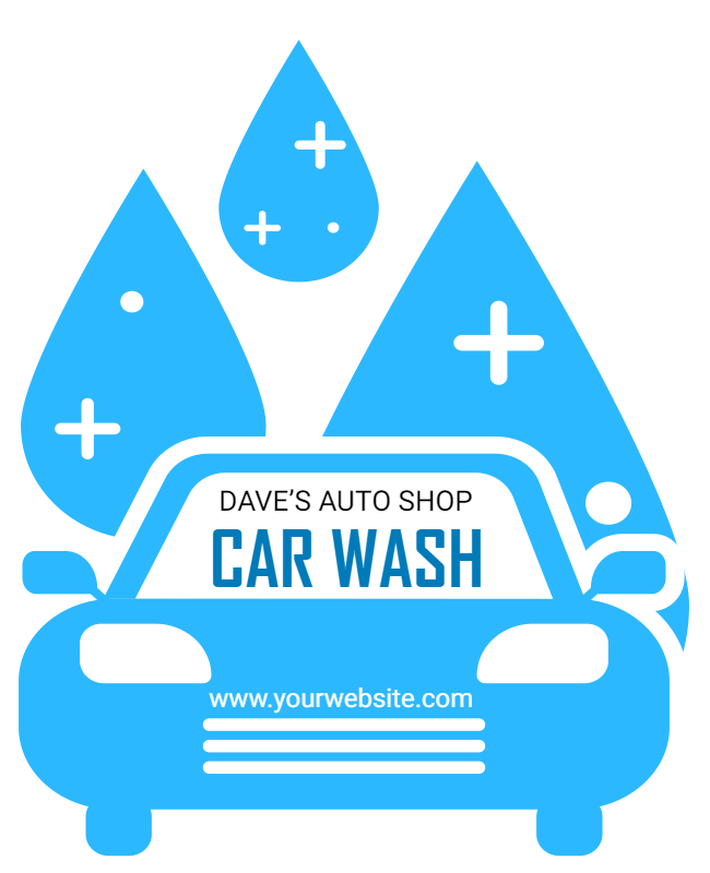 car wash flyer with droplets pattern