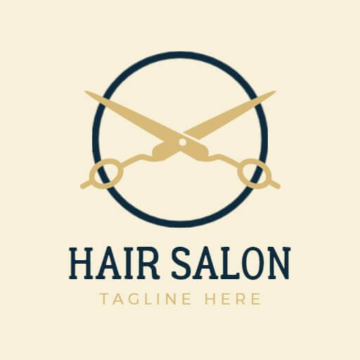 Hair salon circle logo example