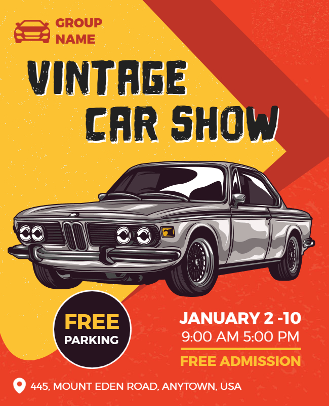 Muscle Classic Car Show Flyer