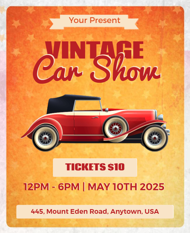 Vintage Theme Classic Car Show Flyer