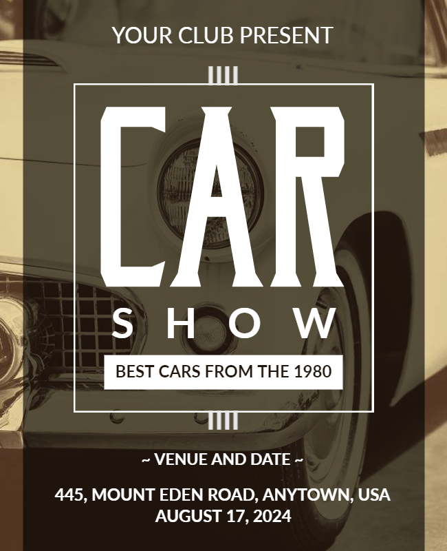 Club Classic Car Show Flyer