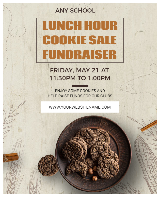 Lunch hour cookie sale fund raiser flyer