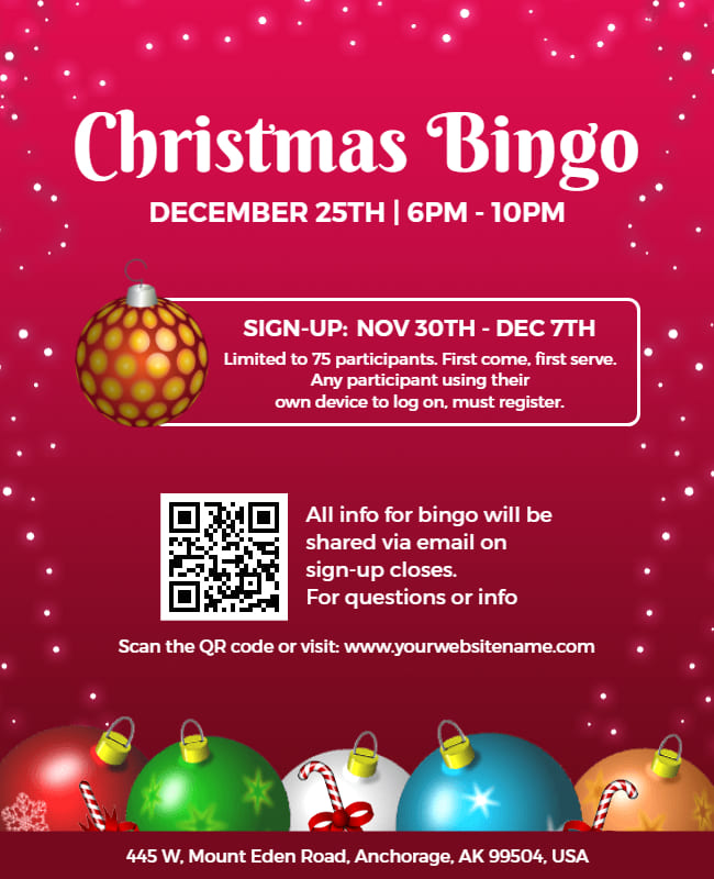 Christmas Bingo Flyer