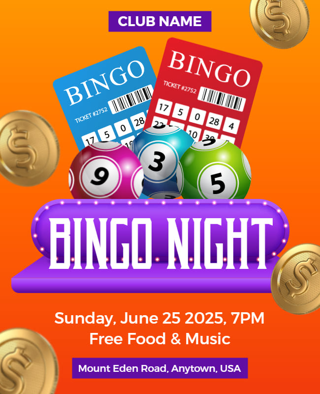 Club Bingo Night Flyer