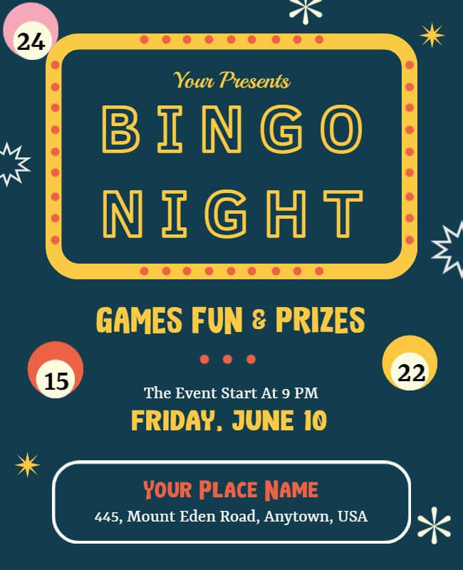 Minimalist Bingo Night Flyer