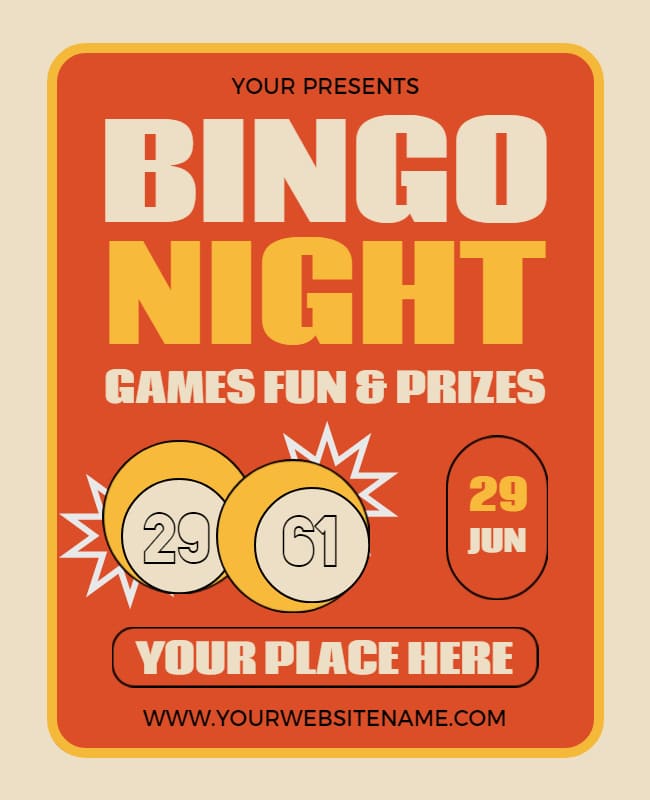 Retro Bingo Night Flyer