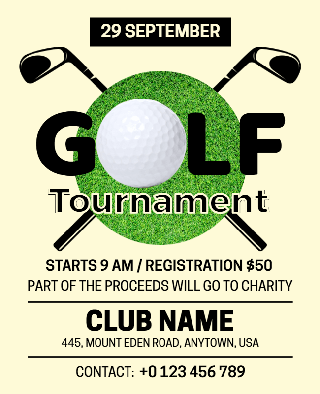 classic golf tournament flyer example
