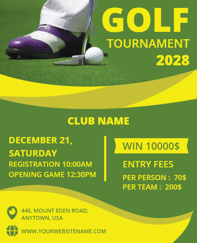 golf tournament flyer with multi color