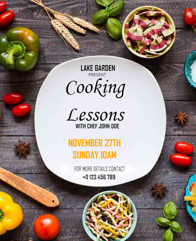 Cooking Lessons Workshop Flyer