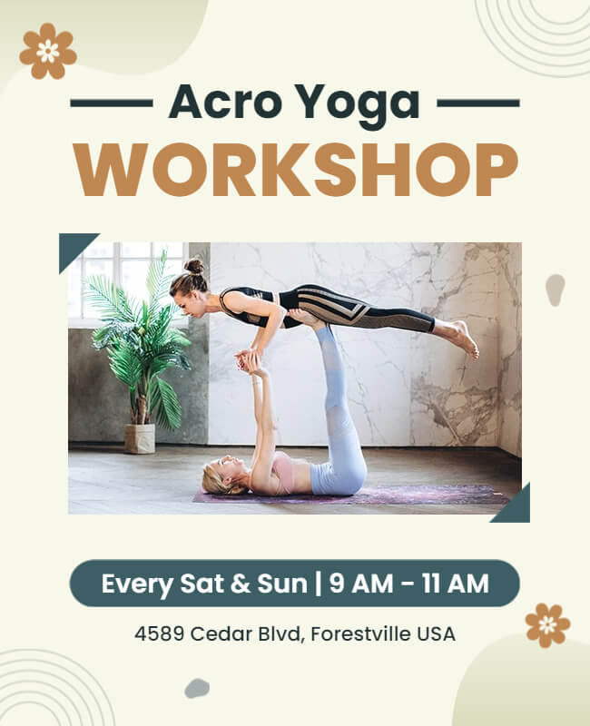 Acro Yoga Workshop Flyer