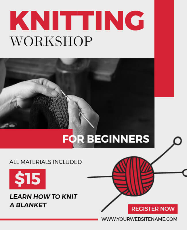 Knitting Workshop Flyer Template
