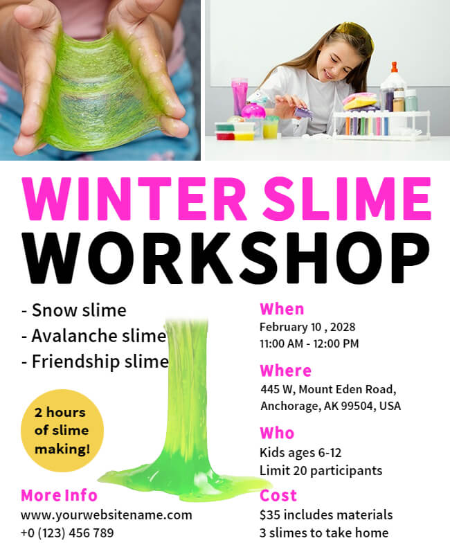 Winter Slime Workshop Flyer