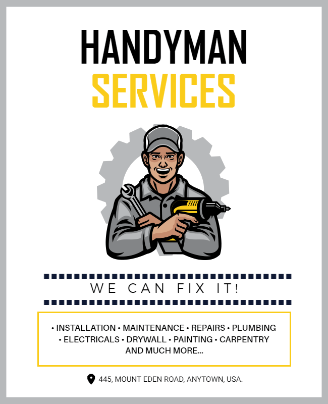 simple and clean handyman flyer 