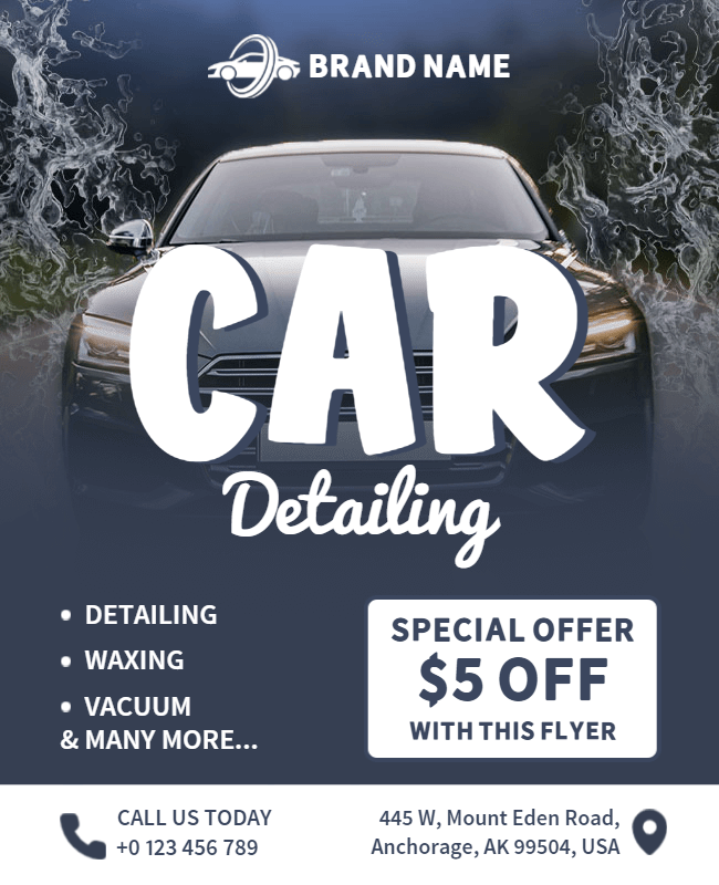 use bold text in car detailing flyer