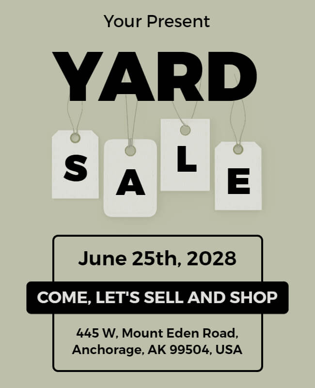 Minimal Yard Sale Flyer