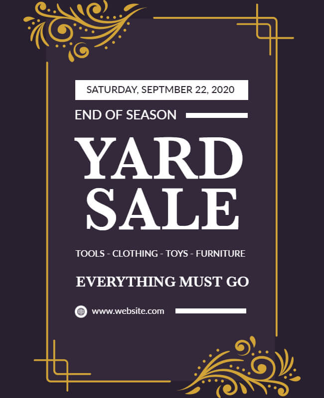 End of Session Yard Sale Flyer