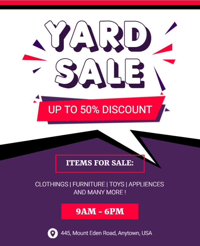 Yard Sale Discount Flyer