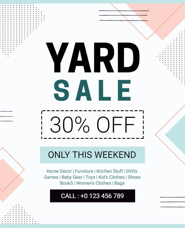Yard Sale Discount Flyer