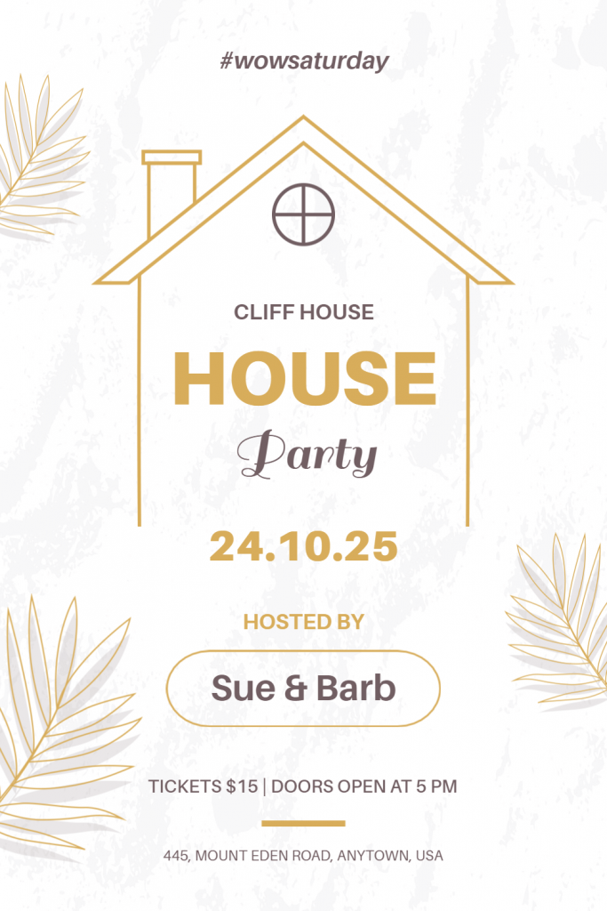 simple and light house party flyer