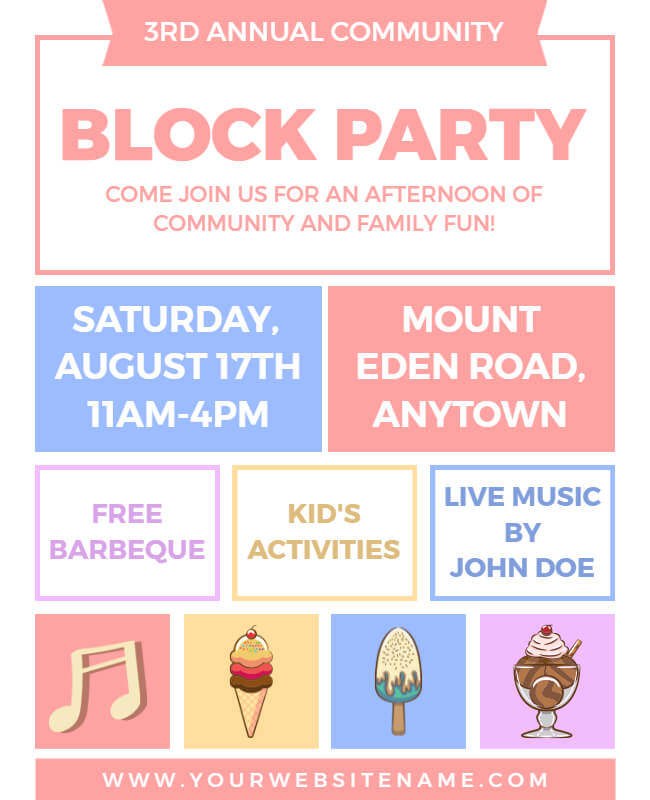 Annual Community Block Party Flyer