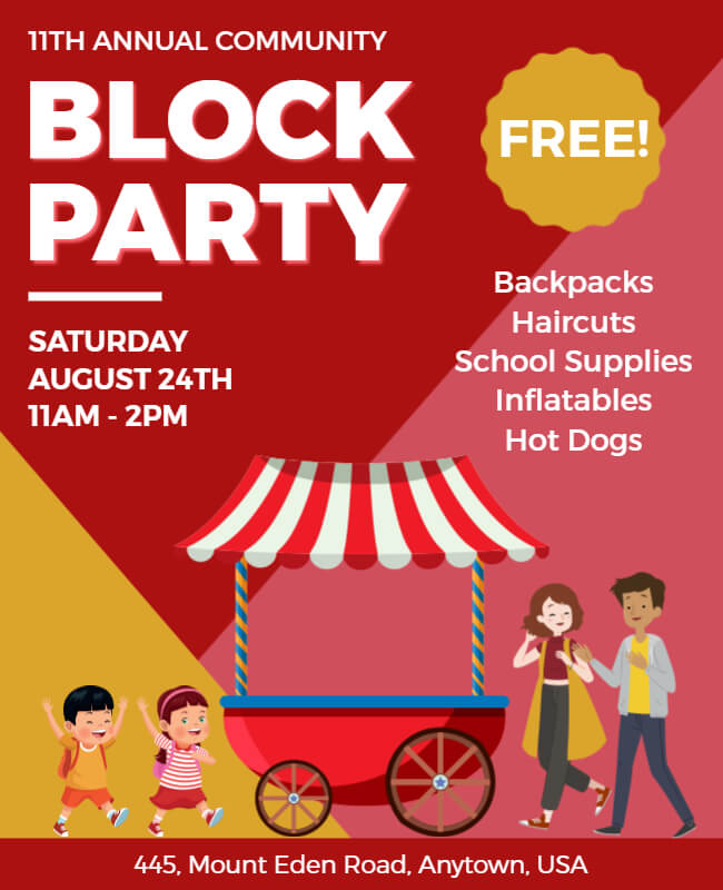 Annual Community Block Party Flyer