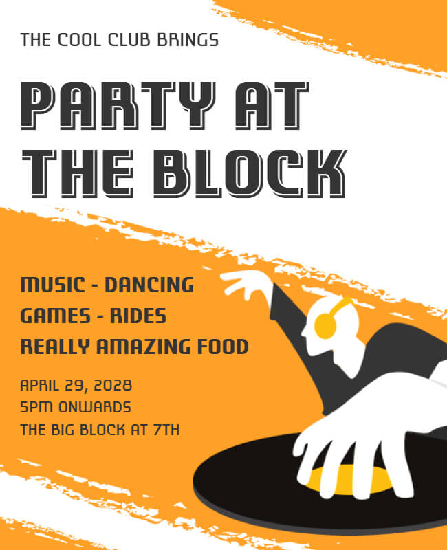 Night Club Block Party Flyer