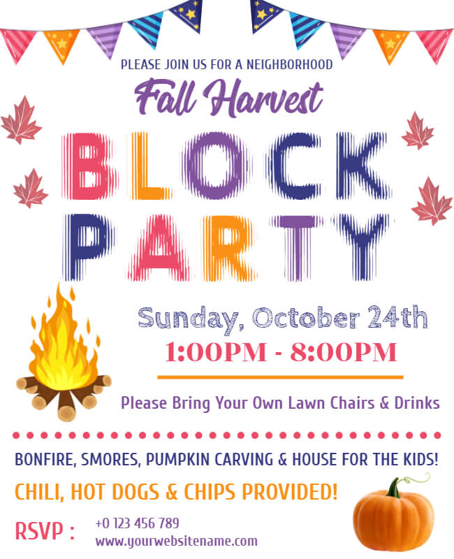 Fall Harvest Block Party Flyer