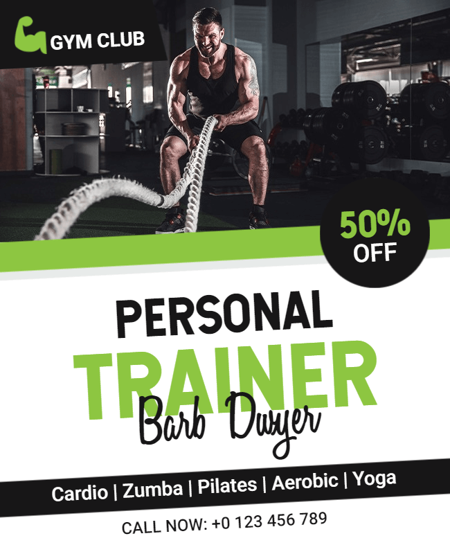 equipment show in personal training flyer