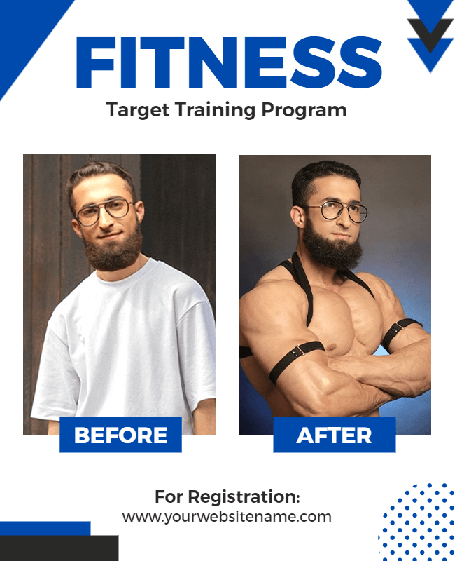 before and after client fitness result flyer