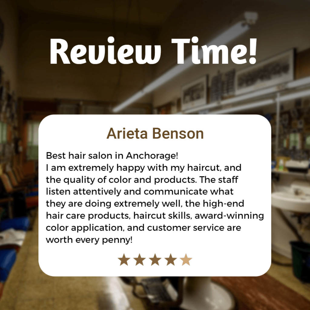 show happy client review in flyer