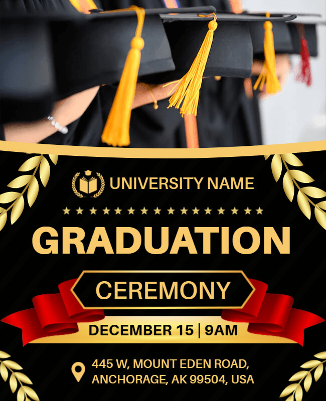 Graduation cap in flyer