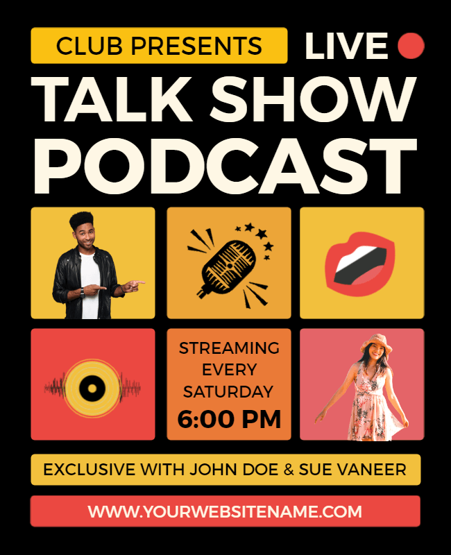 showcase collage in podcast flyer