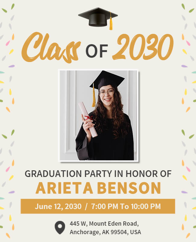 use light color in graduation flyer