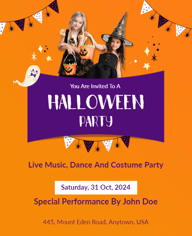 use halloween dance party flyer theme
