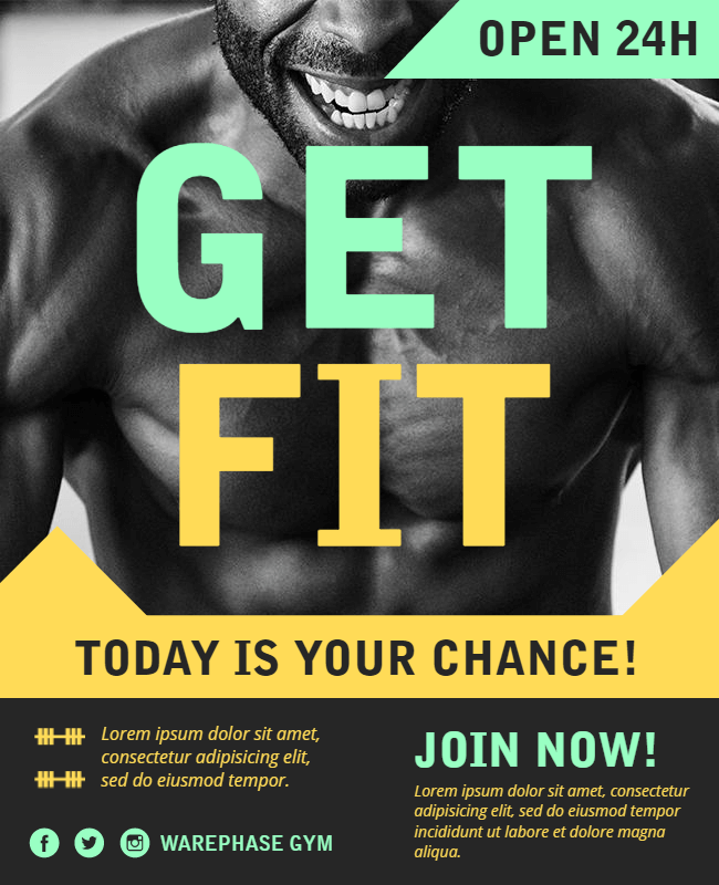 use clear call to action gym flyer