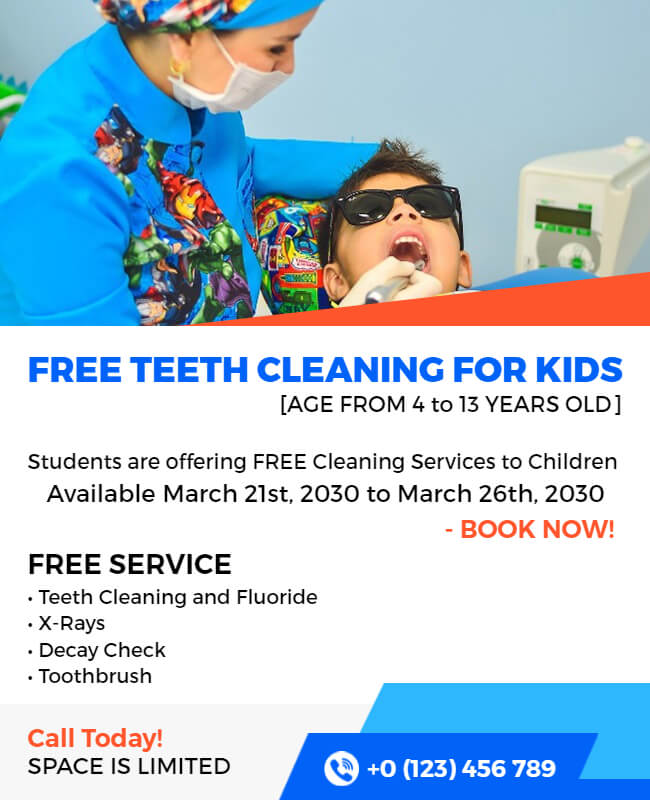 Teeth Cleaning for Kids Dental Flyer