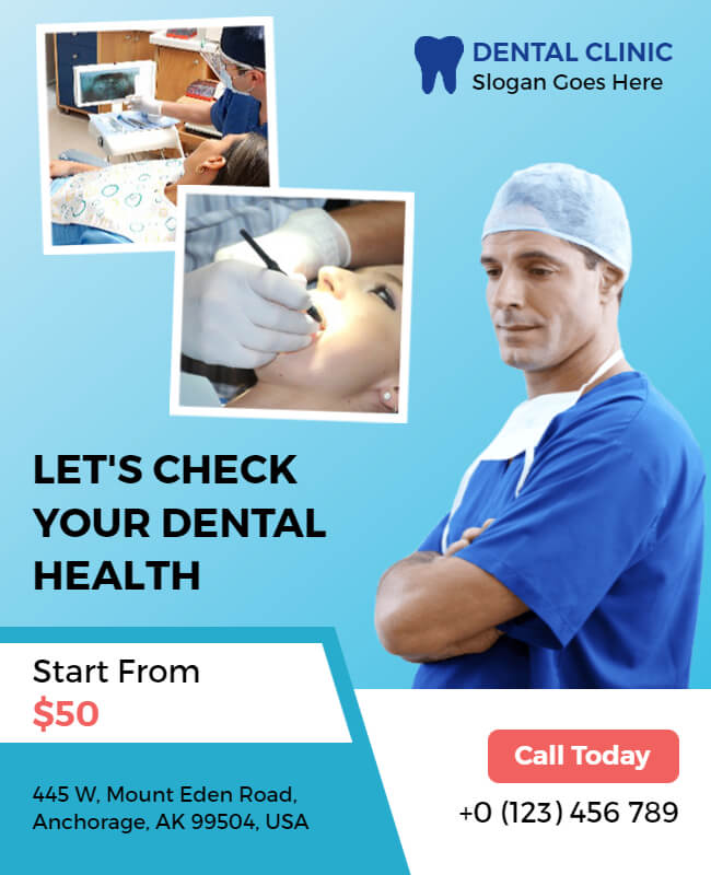 Blue-Theme Dental Flyer