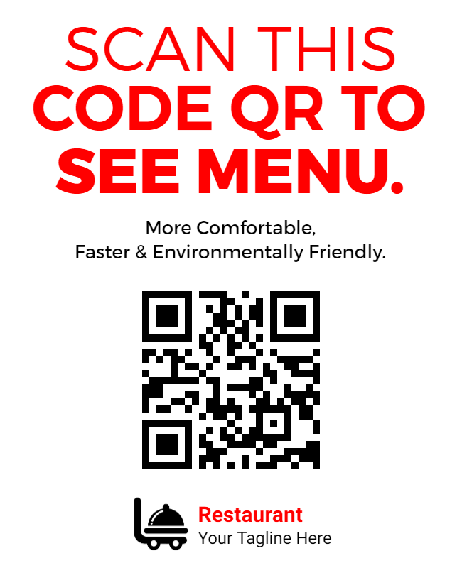 restaurant menu qr code flyer
