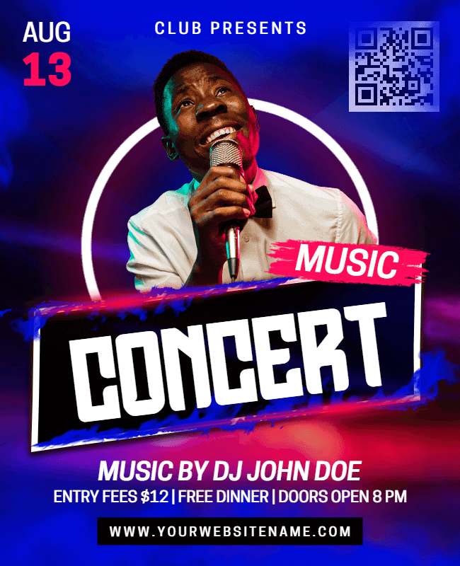 music concert event with qr code flyer