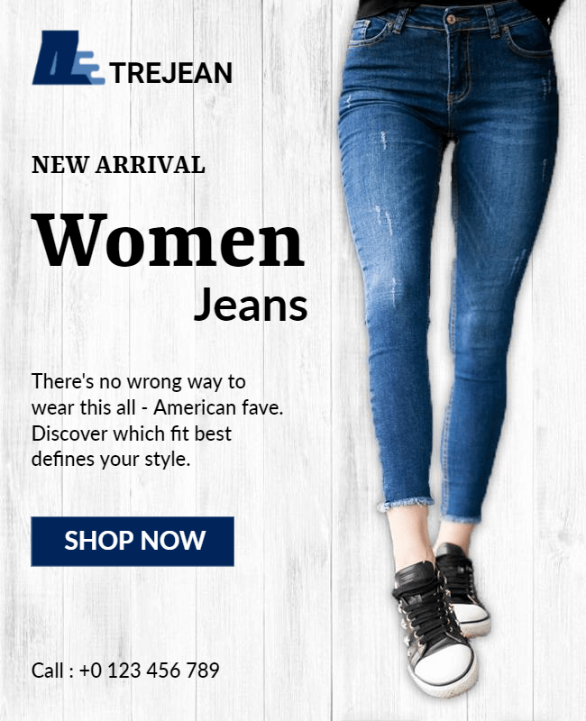 new arrival women jeans flyer