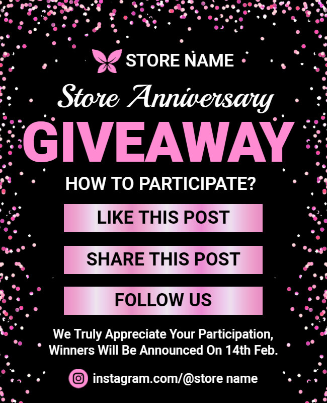 Store Anniversary Giveaway Flyer