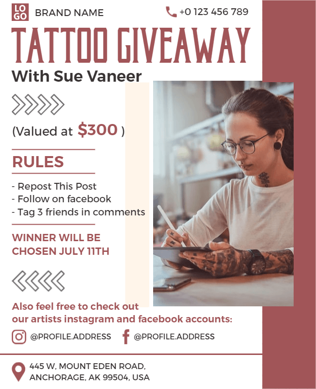 tattoo giveway flyer