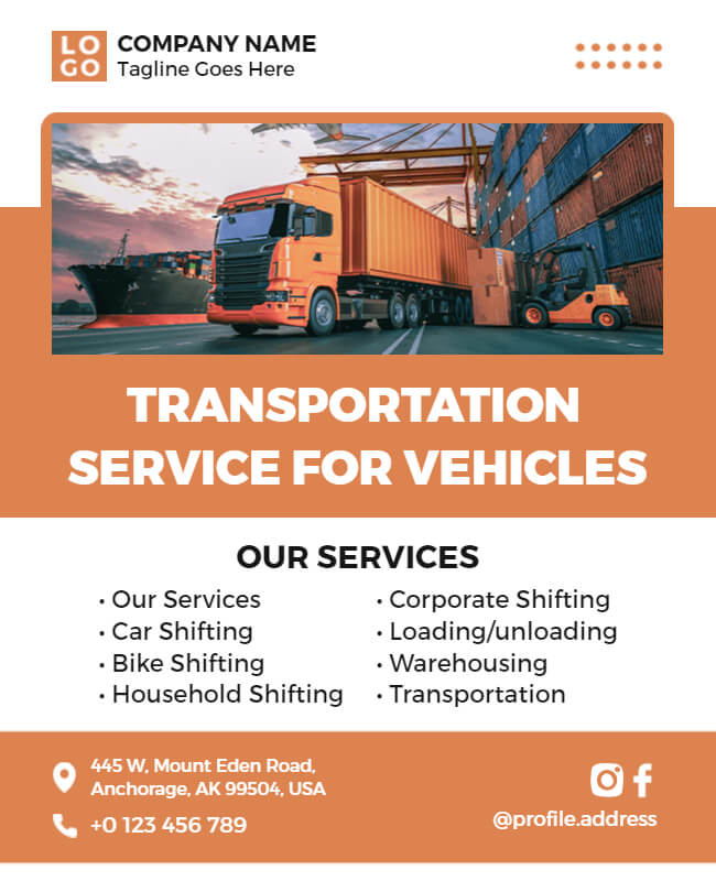 Transportation Service for Vehicles Flyer