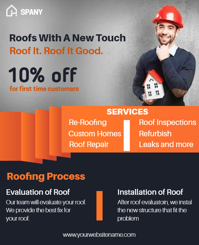 offer and promotion roofing flyer