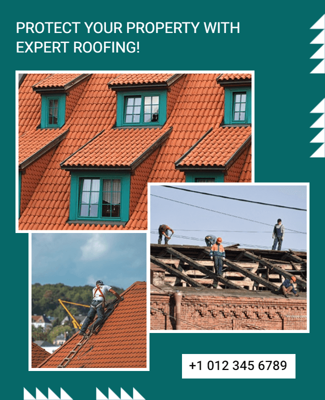 Go With a Collage in Roofing Flyer
