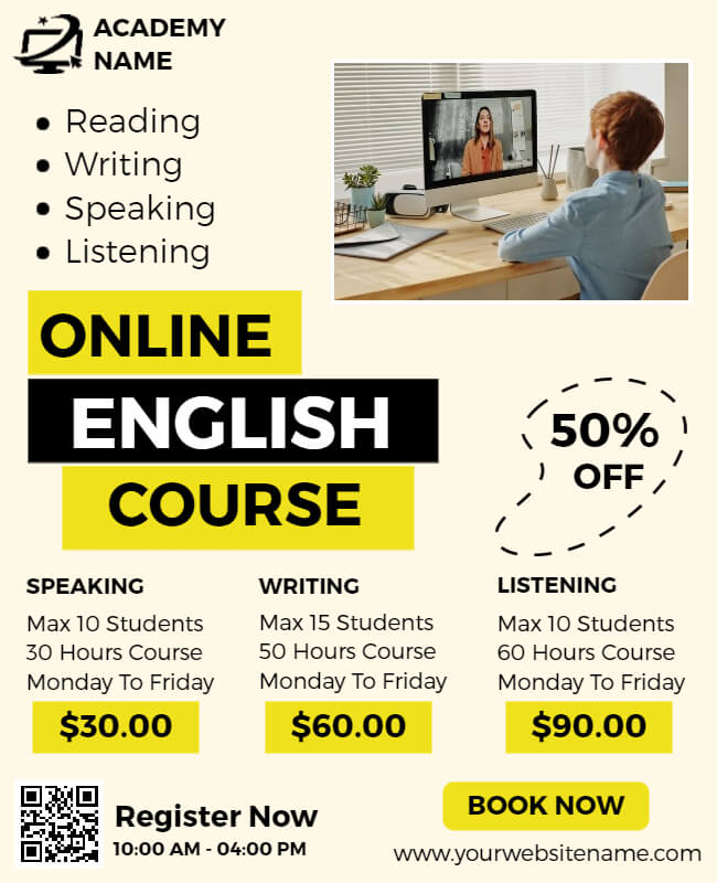 Add pricing details in course flyer