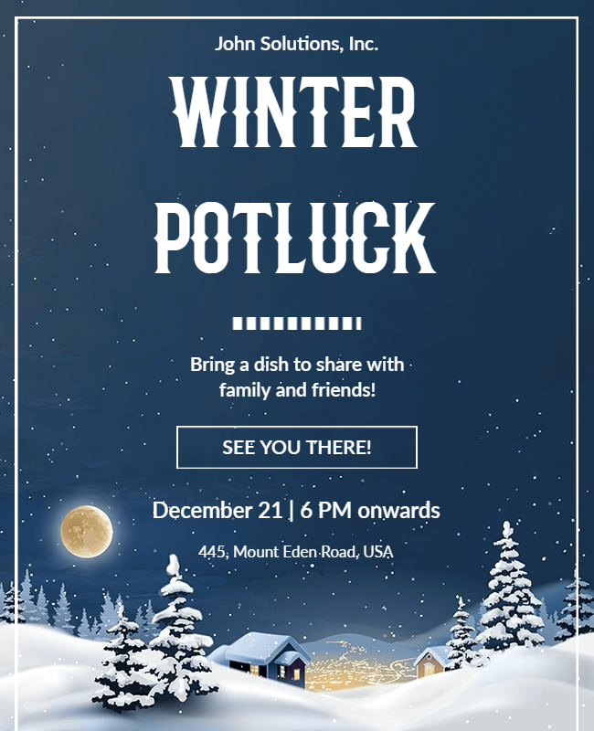 show winter season potluck flyer