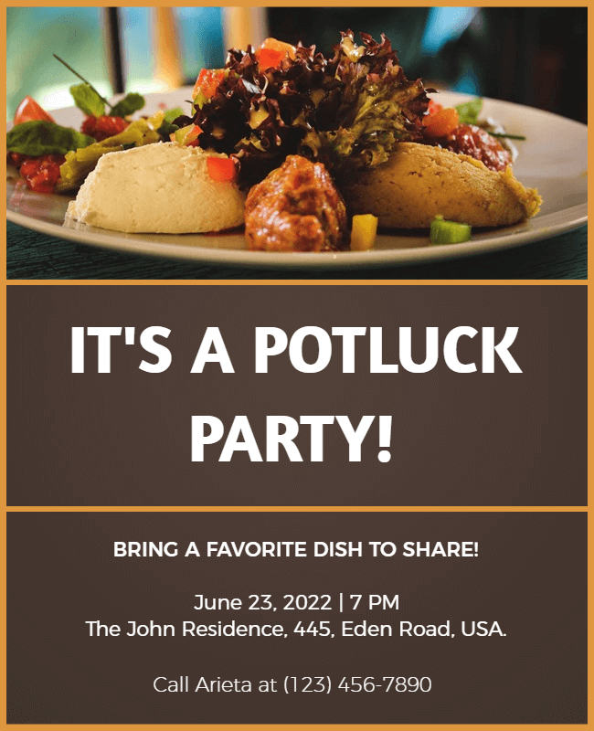 use big photo of food potluck flyer